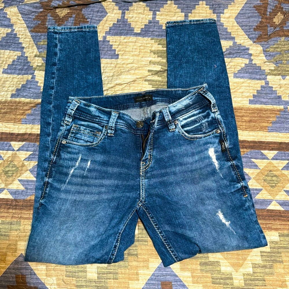 Women’s silver girlfriend jeans